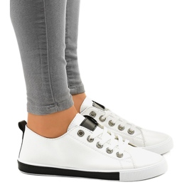 1016 hvide klassiske sneakers sort