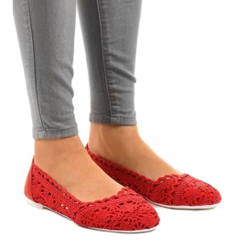 Rød åbent ballerina 4701