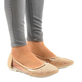 Beige gennemsigtige ballerinaer B06-11