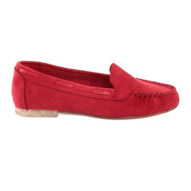 Dame ruskind loafers Sergio Leone 722 rød