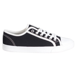 SHELOVET Sorte sneakers hvid