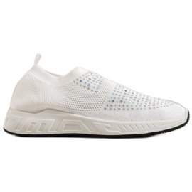 SHELOVET Slip-on sko med krystaller hvid