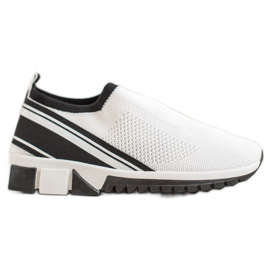 SHELOVET Slip-on sko med mesh hvid sort