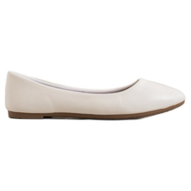 SHELOVET Klassisk Eco Leather Ballerina hvid