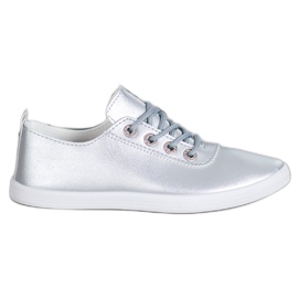 SHELOVET Stilfulde sneakers med Eco Leather grå