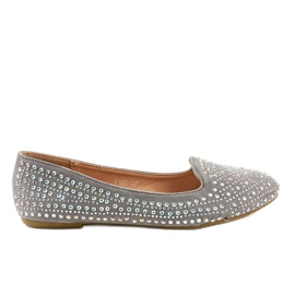 Grå ballerina loafers dekoreret med F160