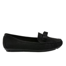 Sorte loafers med bue 9F150