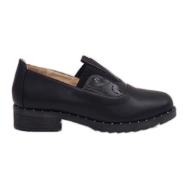 Sorte slip-on sko med X527 nitter