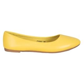 SHELOVET Klassisk Eco Leather Ballerina gul