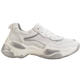 Goodin Læder sneakers hvid flerfarvet