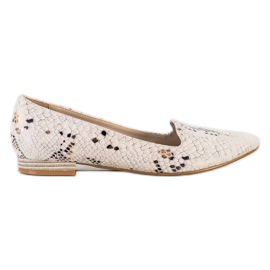 Goodin Slangetryk Ballerina beige