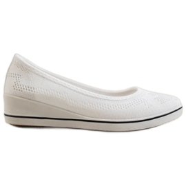 Super Me Openwork Ballerina On Wedge hvid
