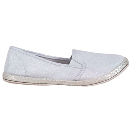 SHELOVET Komfortable slip -on sko grå