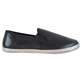 SHELOVET Skinnende slip -on sko sort