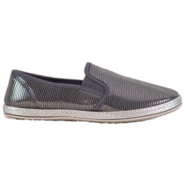 SHELOVET Skinnende slip -on sko grå