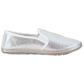 SHELOVET Skinnende slip -on sko grå