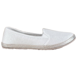 SHELOVET Komfortable slip -on sko hvid