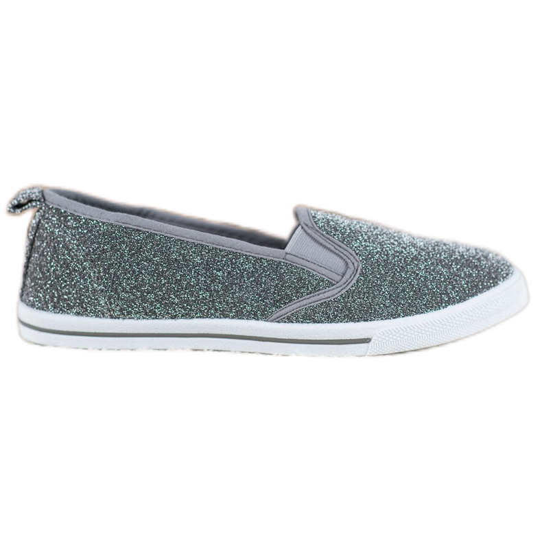 SHELOVET Slip-on sko med glitter grå