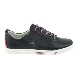 Lædersko sneakers FILIPPO DP008 rød marine blå