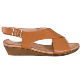 Small Swan Komfortable kamel sandaler brun