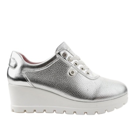 Sølv Moderigtige Wedge Sneakers JFL662-2 grå