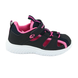 Velcrosandaler KangaRoos 02058 dk navy marineblå lyserød