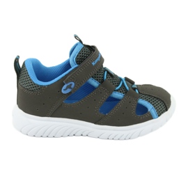Sandaler med en hæl velcro KangaRoos 02058 grå blå