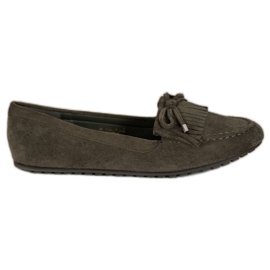 Ideal Shoes Ruskindstøvler med frynser grøn