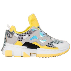 Seastar Stilfulde sneakers med Holo -effekt flerfarvet gul