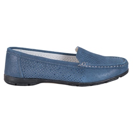 Læder Loafers Med VINCEZA glitter blå