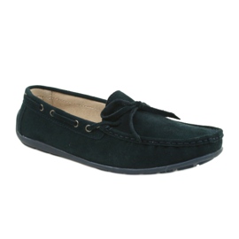 American Club JK05 læder dame loafers blå