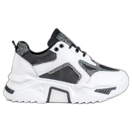 Seastar Moderigtige sneakers med glitter hvid sort
