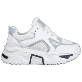 Seastar Moderigtige sneakers med glitter hvid flerfarvet