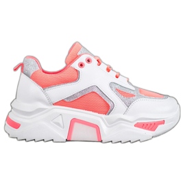 Seastar Moderigtige sneakers med glitter hvid orange