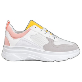 SHELOVET Casual Eco Leather Sneakers hvid flerfarvet