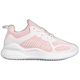 SHELOVET Klassiske sneakers med mesh hvid lyserød