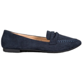 Best Shoes Suede Loafers I Spitz marineblå blå