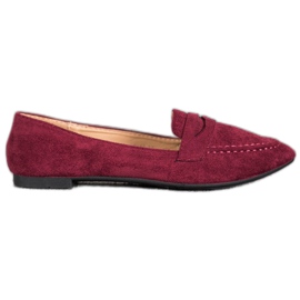 Best Shoes Suede Loafers I Spitz rød