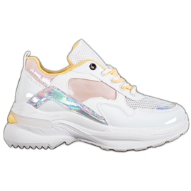 SHELOVET Stilfulde Eco Leather Sneakers hvid flerfarvet