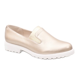 Guld slip-on sko på XC683-3 platformen gylden