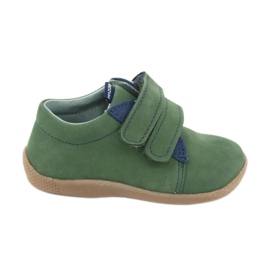 Læderbørnesko til velcro Green 305 Mazurek grøn