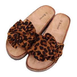 Cork tøfler leopard print CK115P Leopard brun