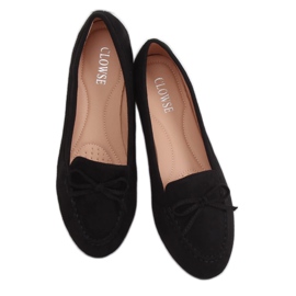 Sorte kvinders loafers 9F127 Sort