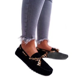 LU BOO Sorte kvinders loafers ruskind sko 301-10