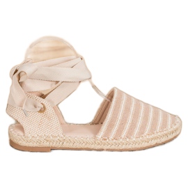 Small Swan Espadriller med dekorativt bånd beige