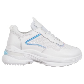 SHELOVET Moderigtige sneakers med pailletter hvid
