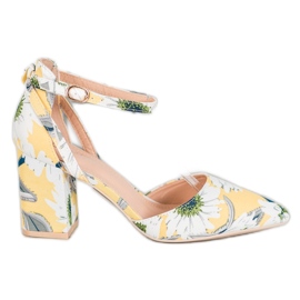 Seastar Pumper med blomster flerfarvet gul