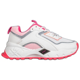 SHELOVET Sneakers med pink sål hvid lyserød