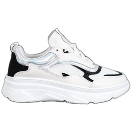 SHELOVET Moderigtige hvide sneakers sort