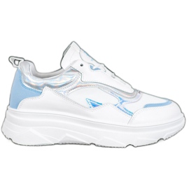 SHELOVET Moderigtige hvide sneakers blå